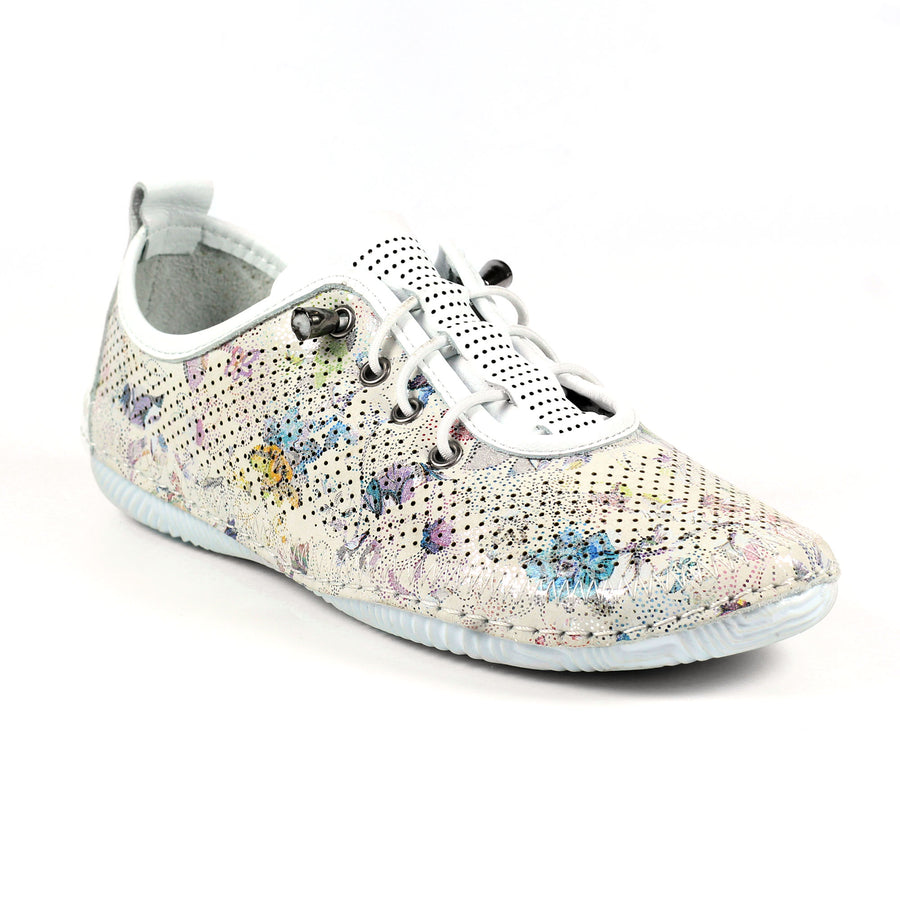 Lunar Hydro Leather Plimsoll White Floral