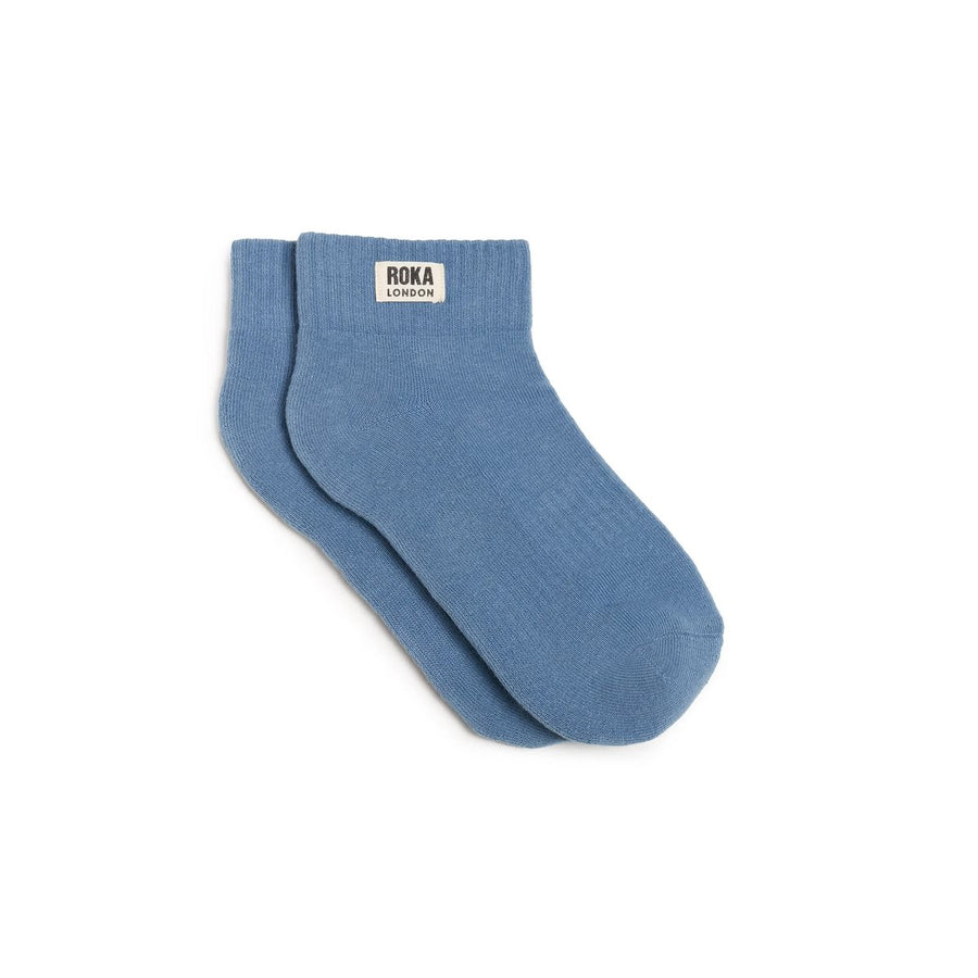 ROKA Wembley Crop Sock Airforce Organic Cotton