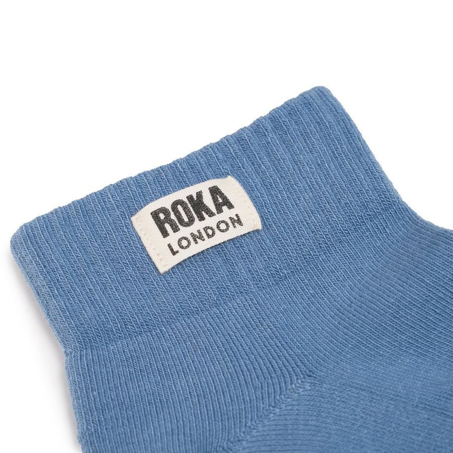 ROKA Wembley Crop Sock Airforce Organic Cotton