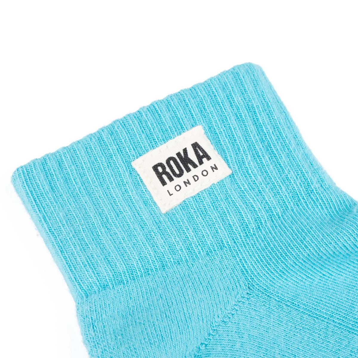 ROKA Wembley Crop Sock Aquatic Awe Organic Cotton