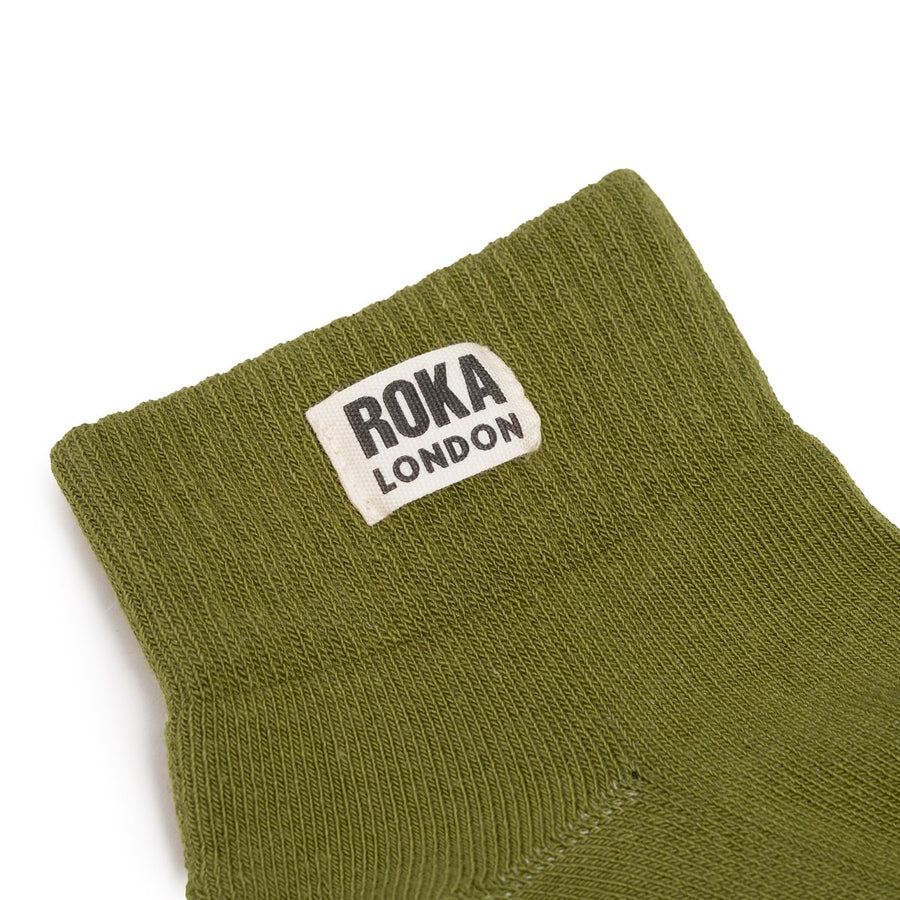 ROKA Wembley Crop Sock Avocado Organic Cotton