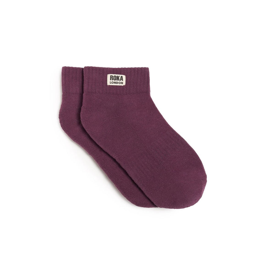 ROKA Wembley Crop Sock Berry Organic Cotton
