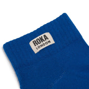 ROKA Wembley Crop Sock Bright Blue Organic Cotton
