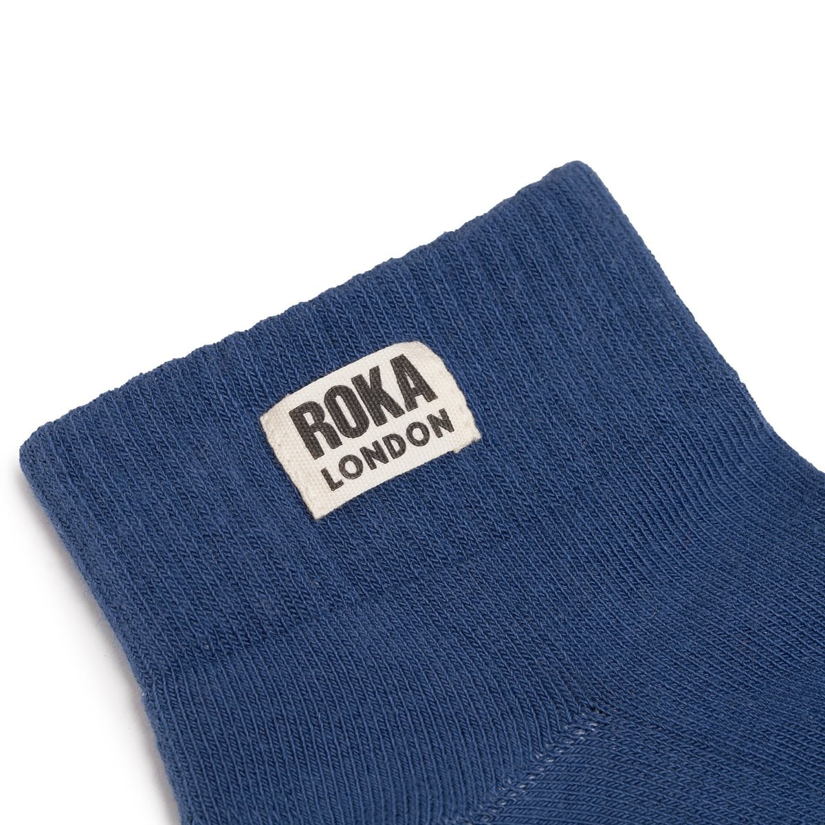ROKA Wembley Crop Sock Costal Blue Organic Cotton