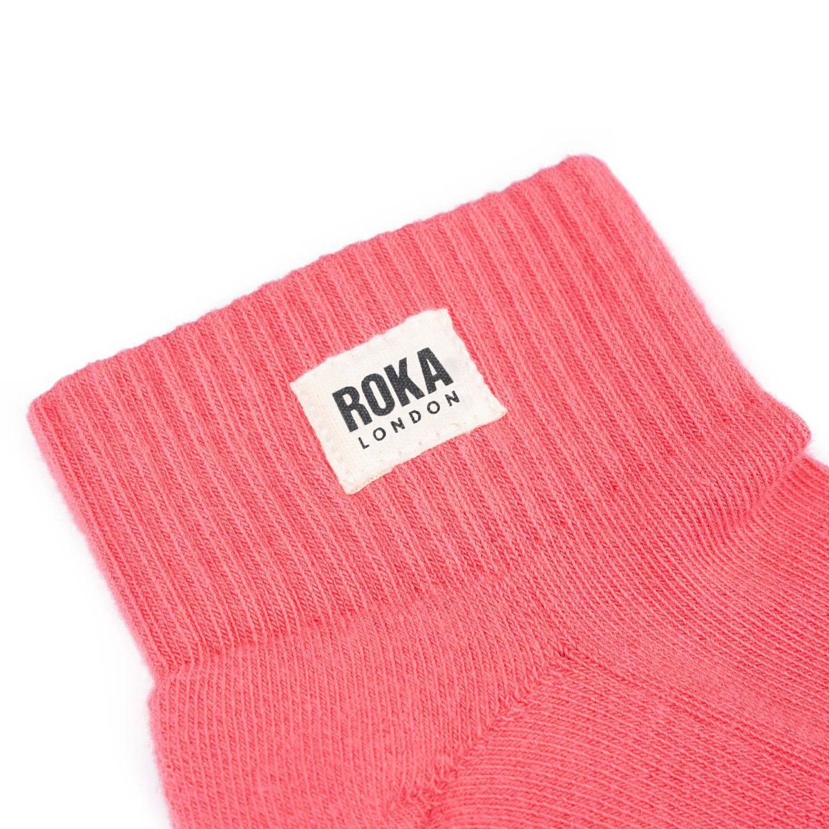 ROKA Wembley Crop Sock Coral Organic Cotton