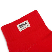 ROKA Wembley Crop Sock Cranberry Organic Cotton