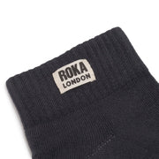ROKA Wembley Crop Sock Faded Black Organic Cotton