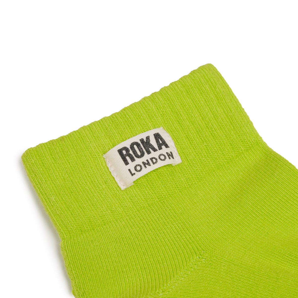 ROKA Wembley Crop Sock Lime Organic Cotton