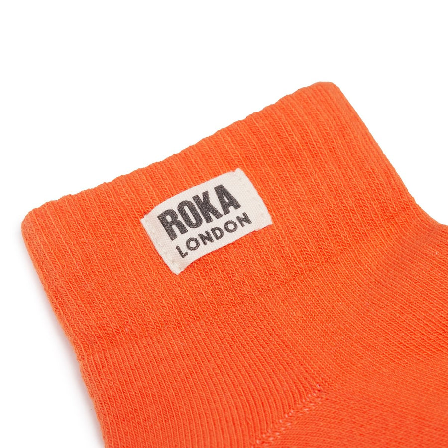 ROKA Wembley Crop Sock Mandarin Organic Cotton
