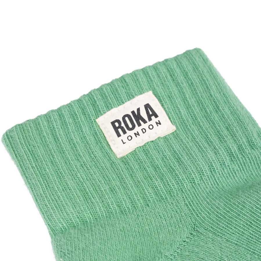 ROKA Wembley Crop Sock Matcha Organic Cotton