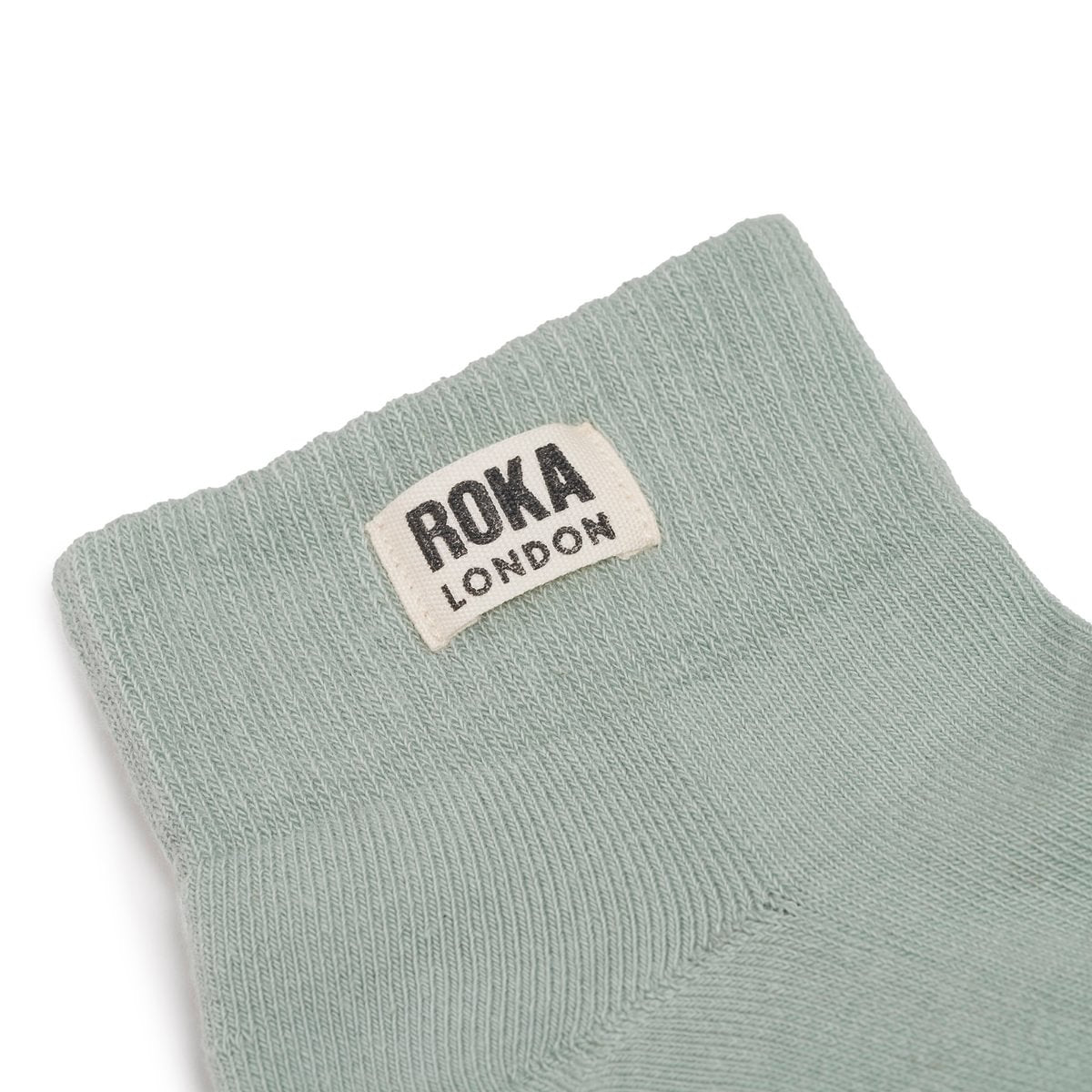 ROKA Wembley Crop Sock Mist Organic Cotton