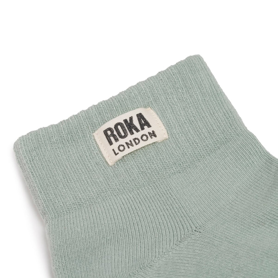 ROKA Wembley Crop Sock Mist Organic Cotton