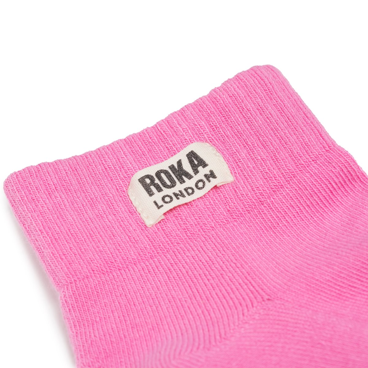 ROKA Wembley Crop Sock Pink Carnation Organic Cotton