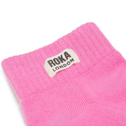 ROKA Wembley Crop Sock Pink Carnation Organic Cotton