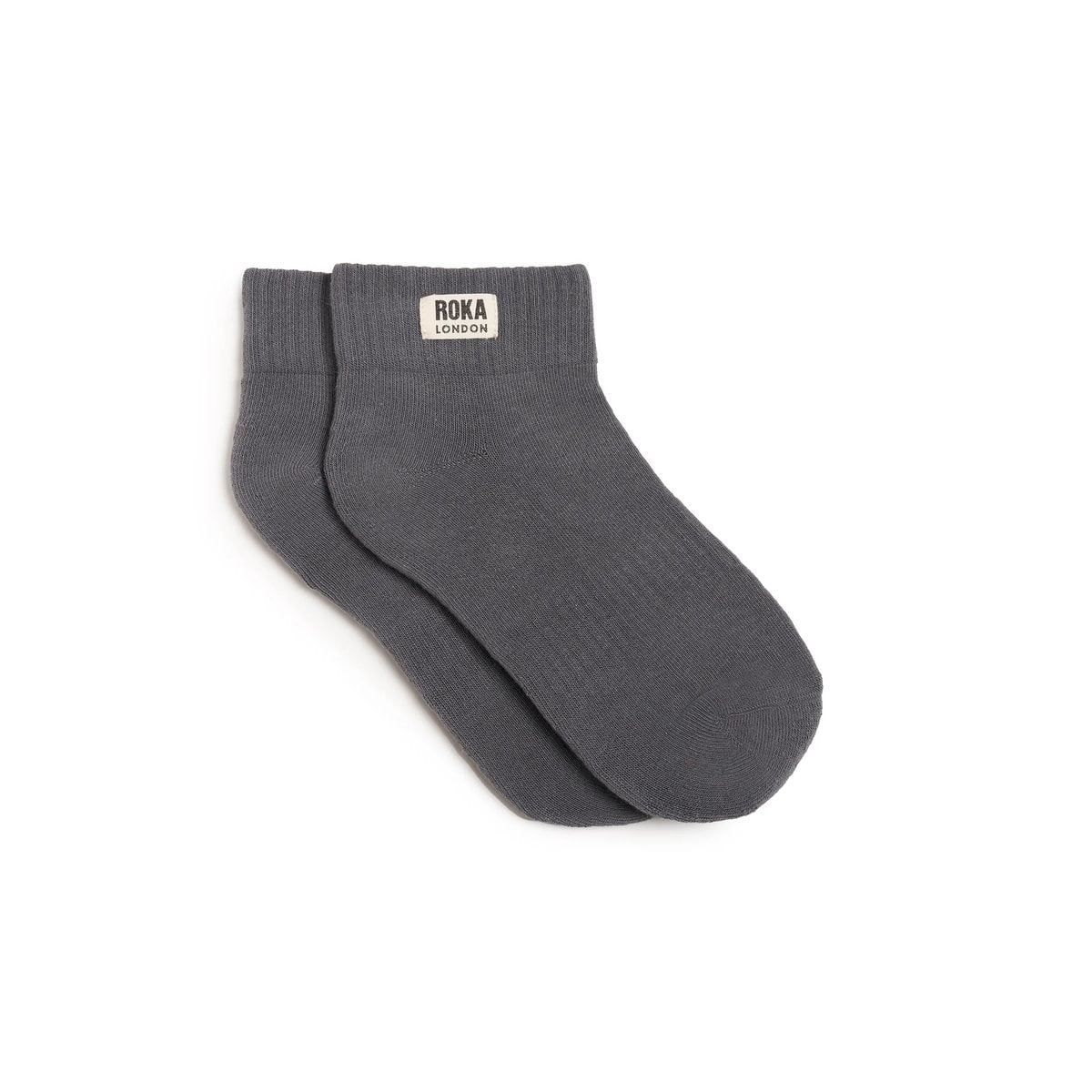 ROKA Wembley Crop Sock Smoke Organic Cotton