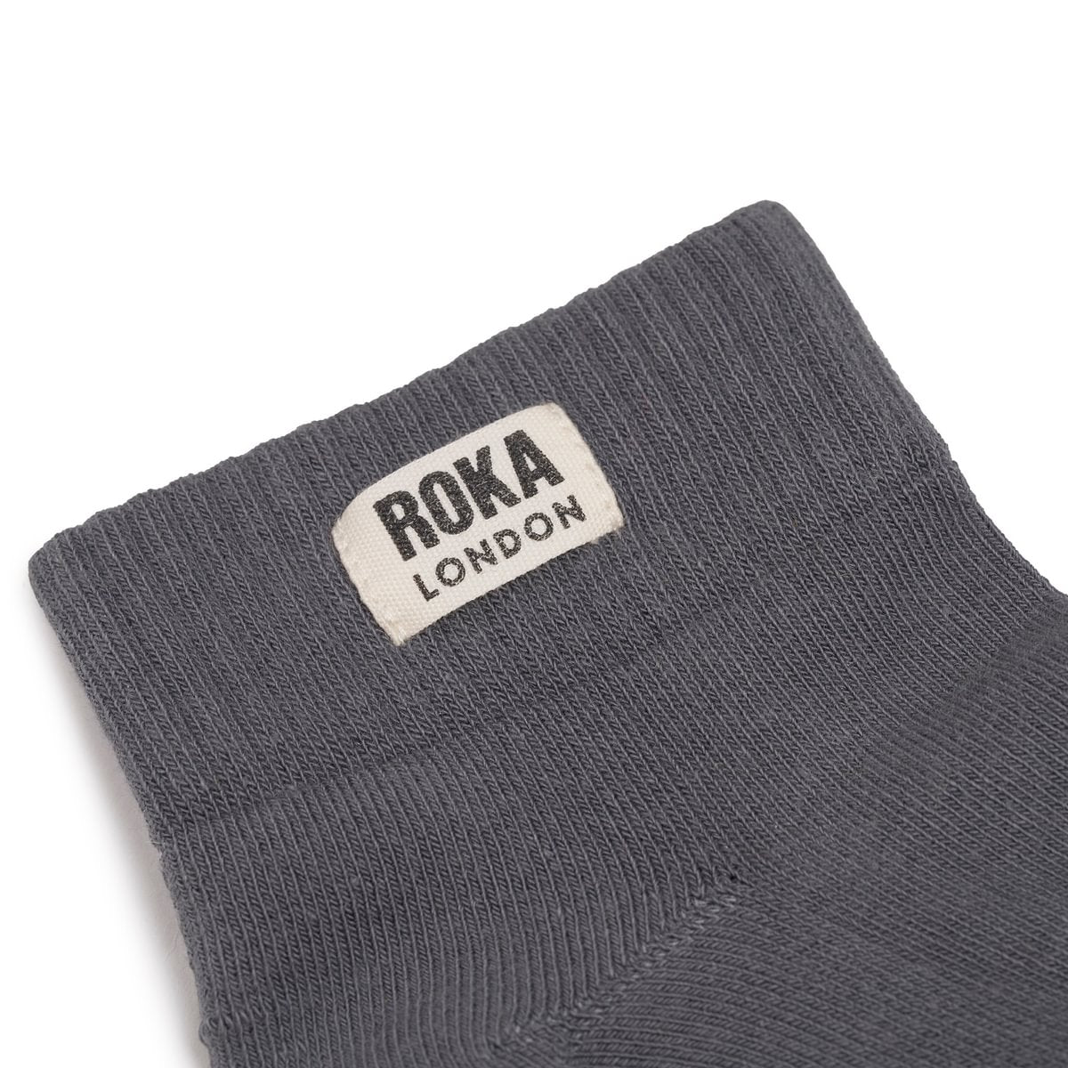 ROKA Wembley Crop Sock Smoke Organic Cotton
