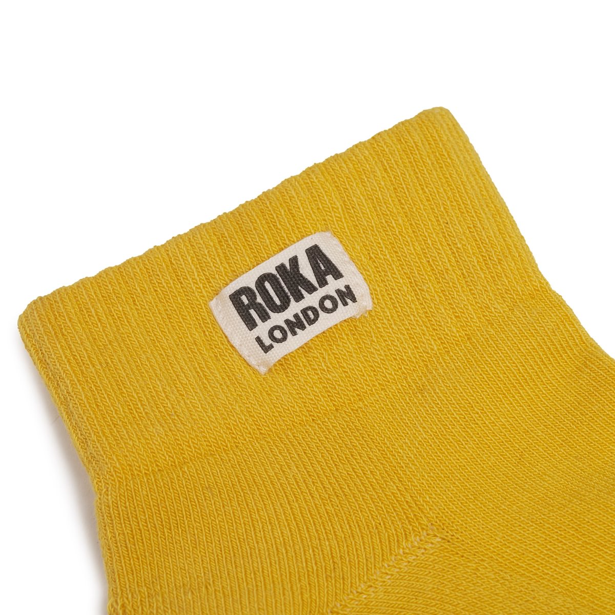 ROKA Wembley Crop Sock Summer Yellow Organic Cotton