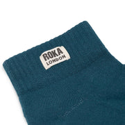 ROKA Wembley Crop Sock Teal Organic Cotton