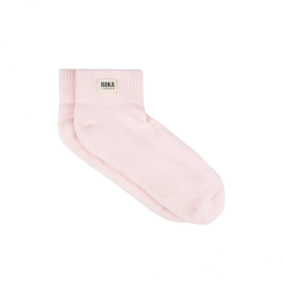 ROKA Wembley Crop Sock Transcendent Pink Organic Cotton