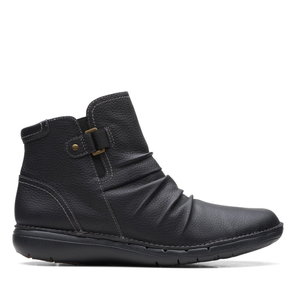 Clarks Un Loop Top Black Leather Wards Shoes Ltd