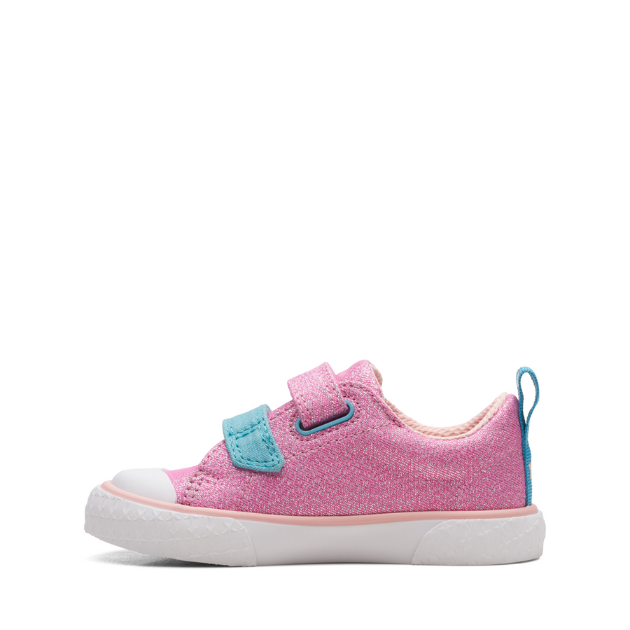 Clarks Foxing Play T Pink Canvas