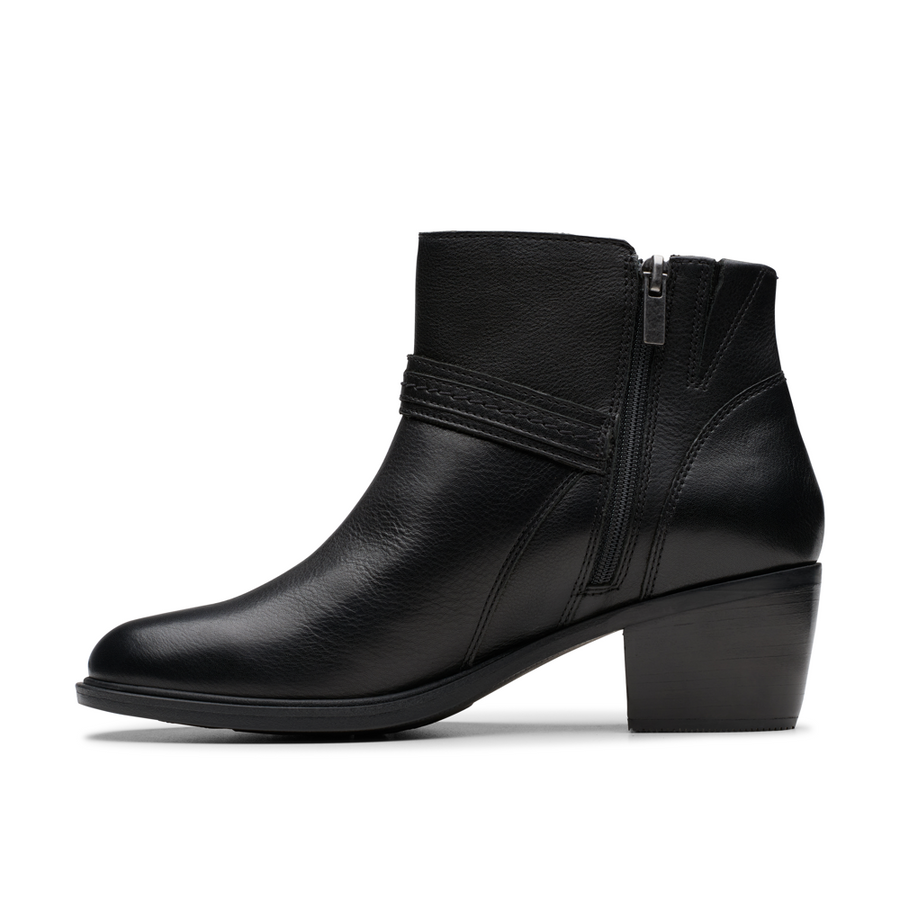 Clarks Neva Buckle Black Leather