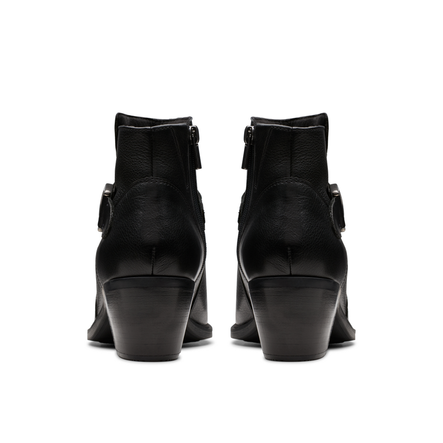 Clarks Neva Buckle Black Leather