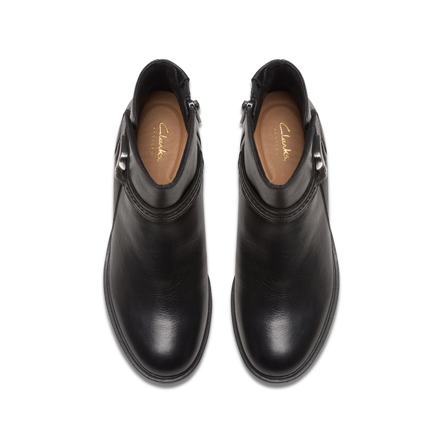 Clarks Neva Buckle Black Leather