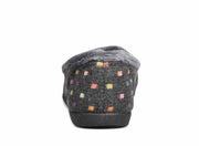 Padders Albertine Charcoal Woven Spot Slippers