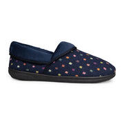 Padders Mellow Navy Woven Spot Slippers