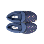 Padders Mellow Navy Woven Spot Slippers