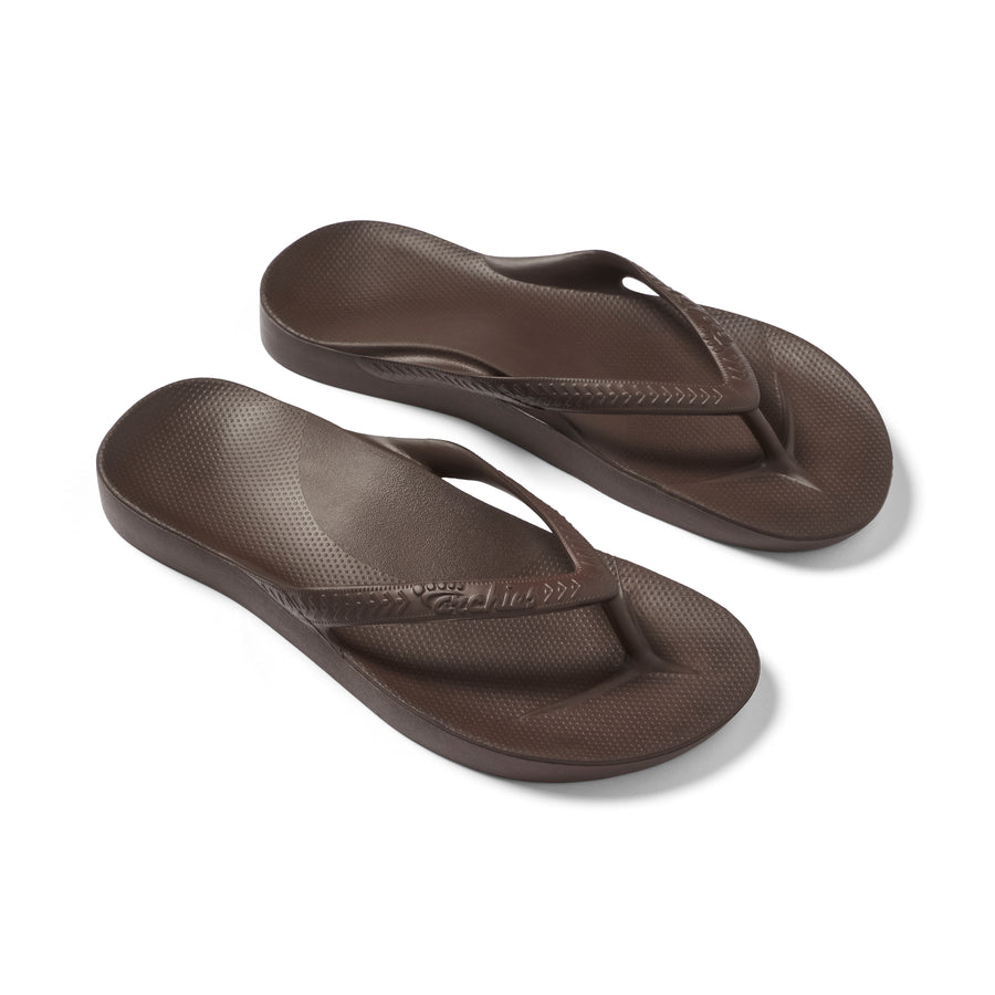 Archies Arch Support Flip Flops Classic Brown