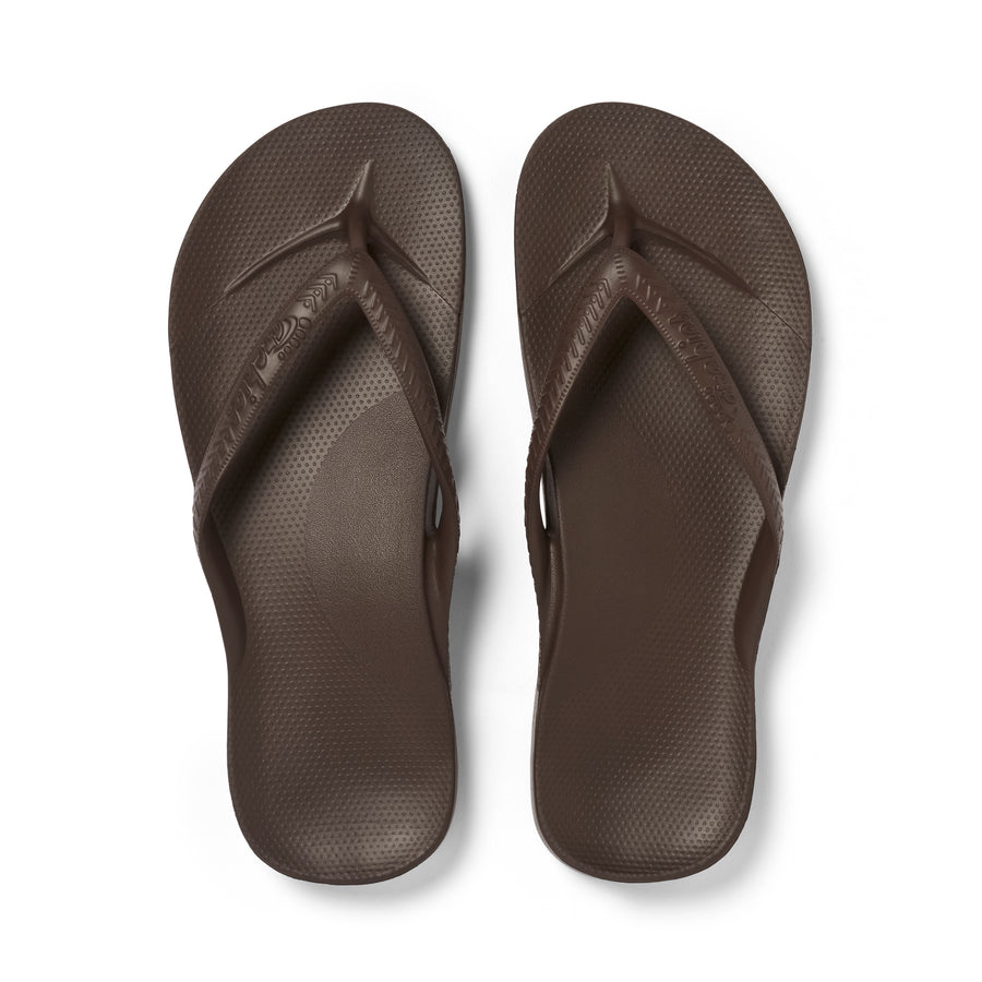 Archies Arch Support Flip Flops Classic Brown