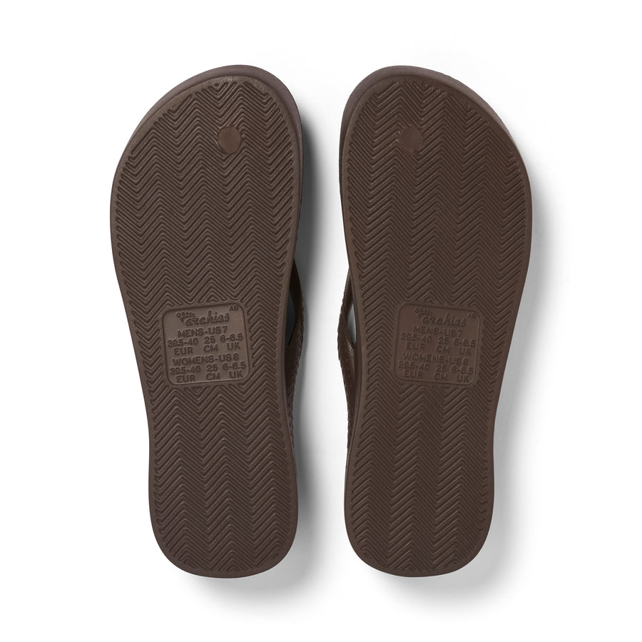 Archies Arch Support Flip Flops Classic Brown