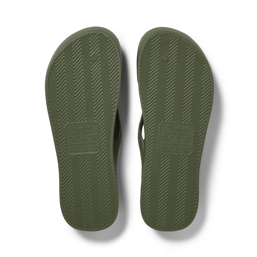 Archies Arch Support Flip Flops Classic Olive