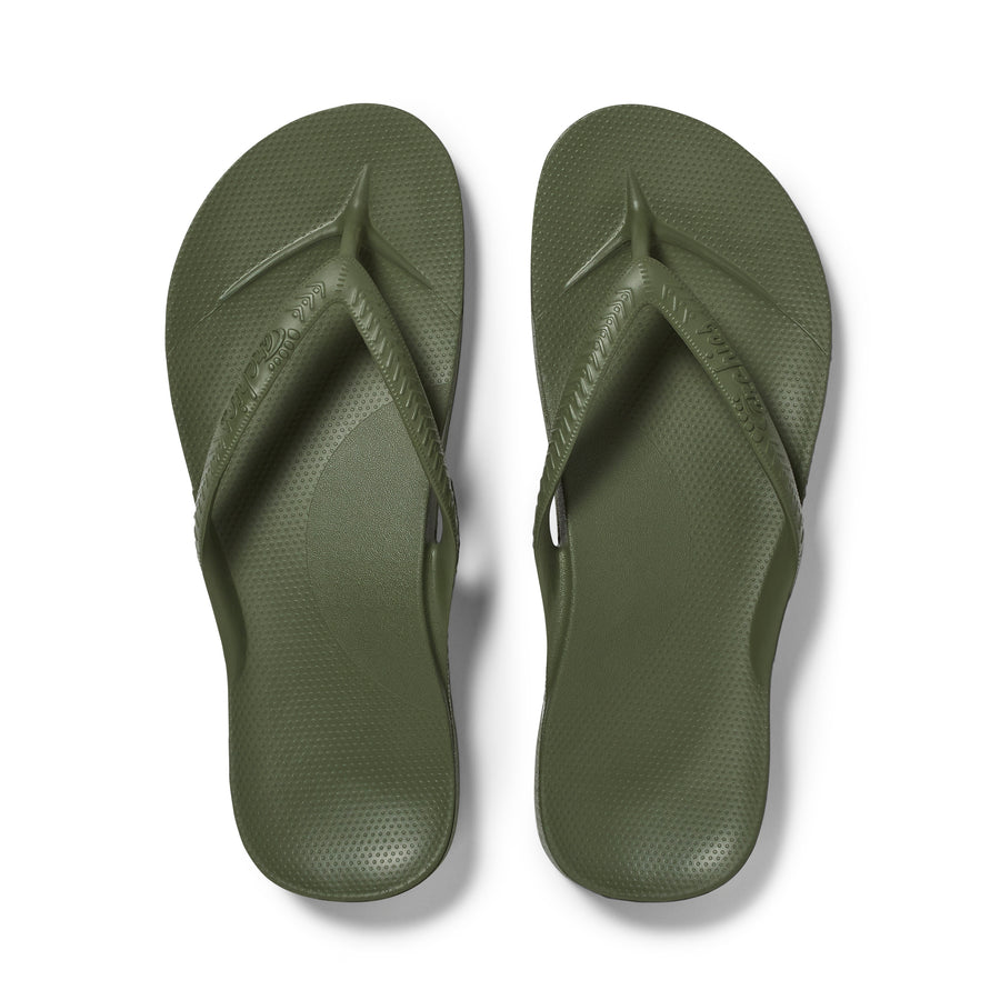 Archies Arch Support Flip Flops Classic Olive