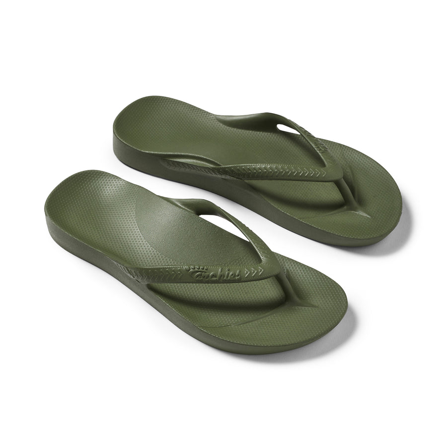 Archies Arch Support Flip Flops Classic Olive
