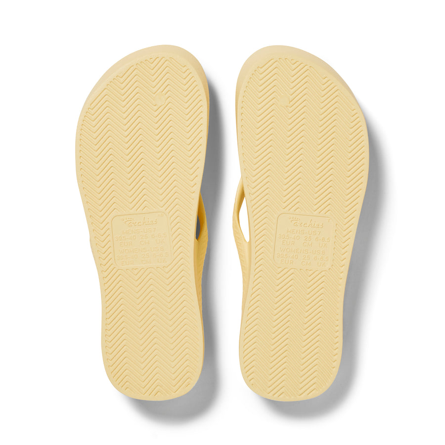Archies Arch Support Flip Flops Classic Lemon
