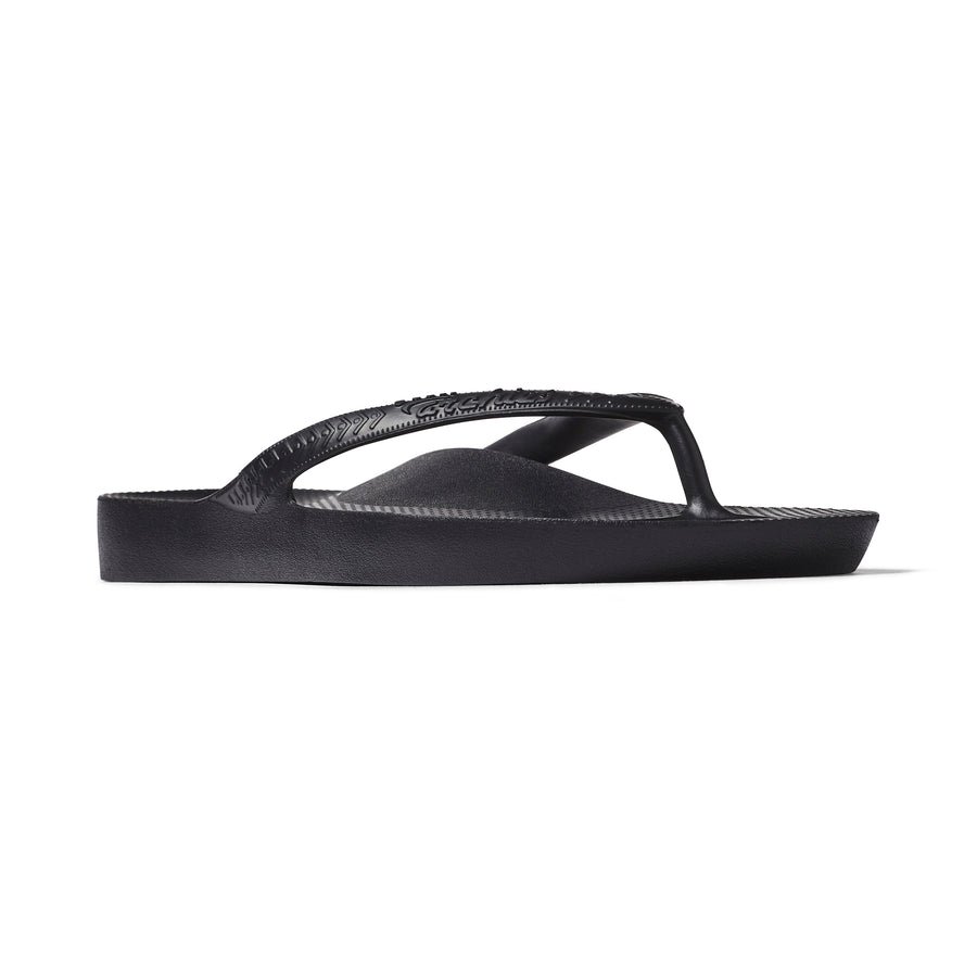 Archies Arch Support Flip Flops Classic  Black