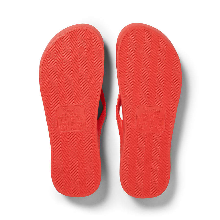 Archies Arch Support Flip Flops Classic Coral