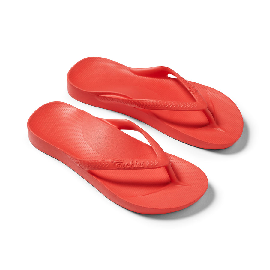 Archies Arch Support Flip Flops Classic Coral
