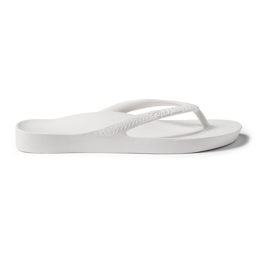 Archies Arch Support Flip Flops Classic White