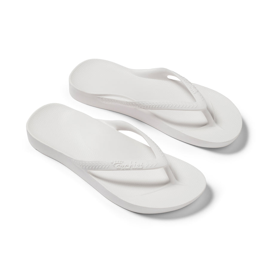 Archies Arch Support Flip Flops Classic White