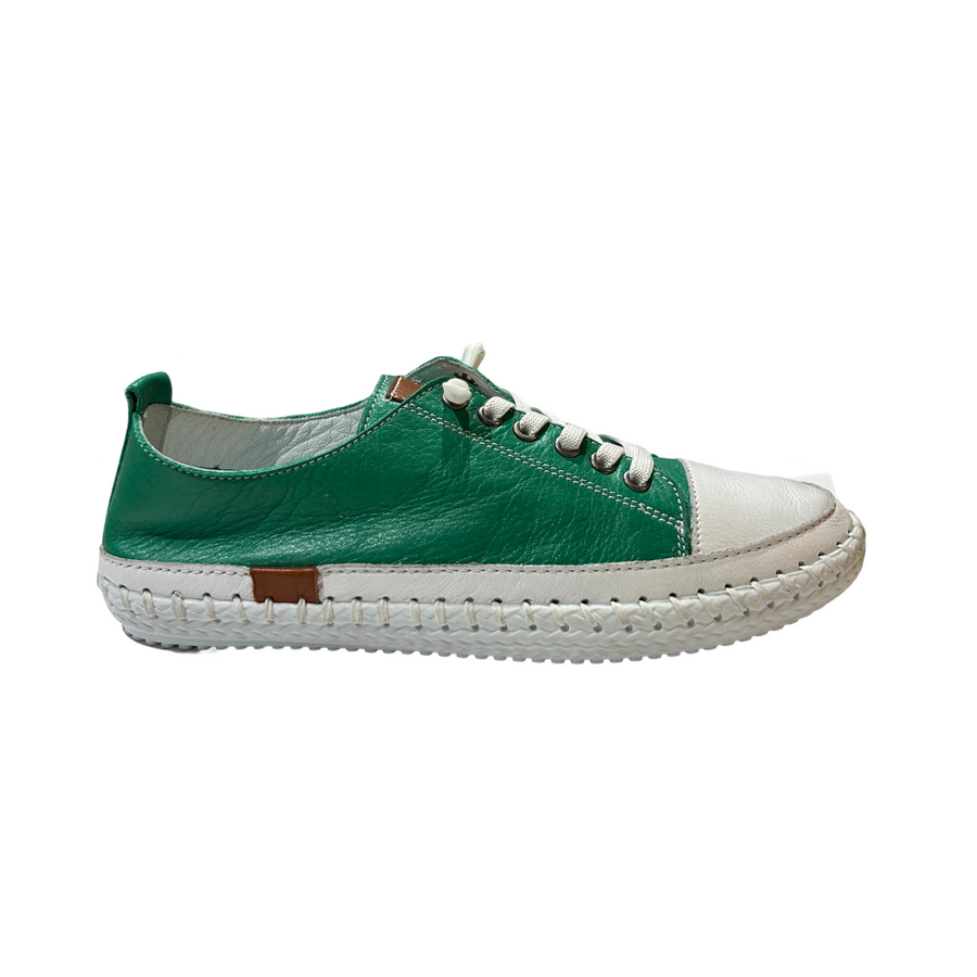 Modella Emma Leather Plimsoll Emerald