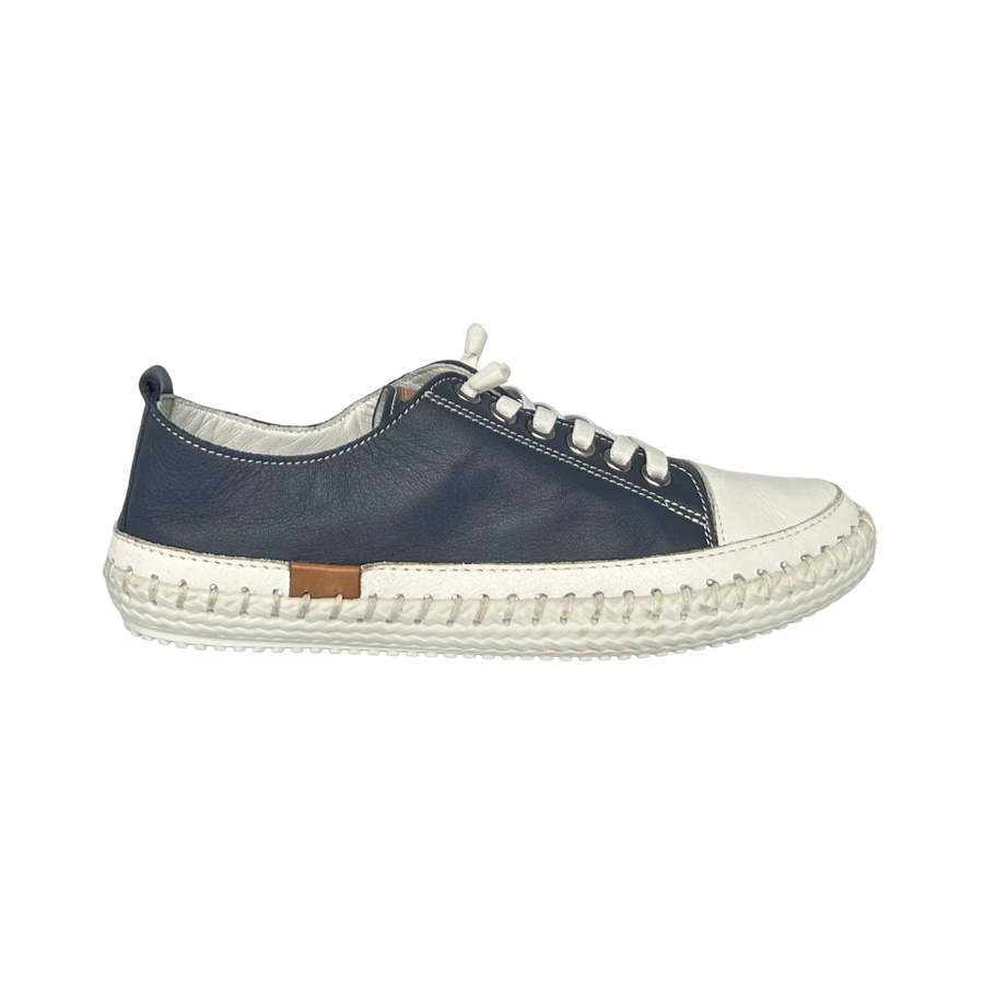 Modella Emma Leather Plimsoll Navy