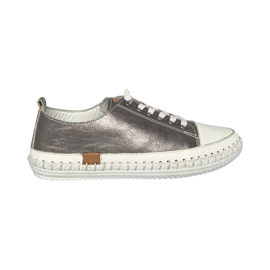 Modella Emma Leather Plimsoll Pewter