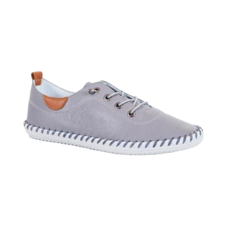Modella Iris Leather Plimsoll Grey