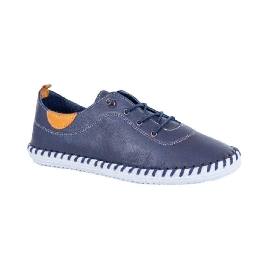 Modella Iris Leather Plimsoll Navy