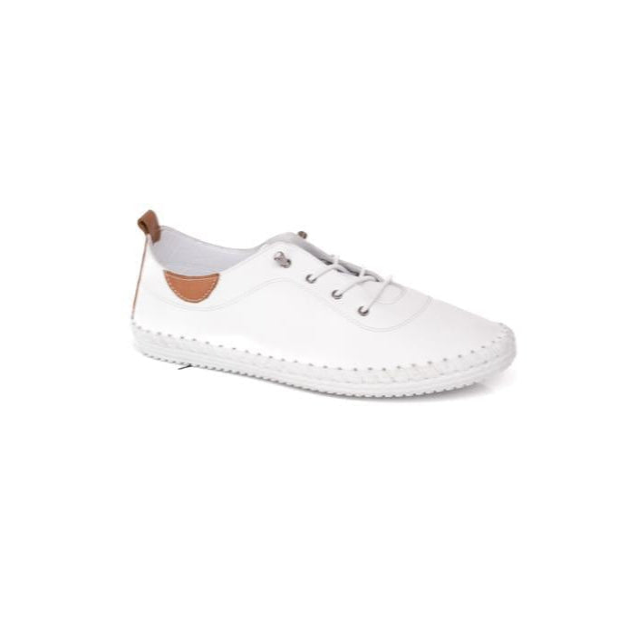 Modella Iris Leather Plimsoll White