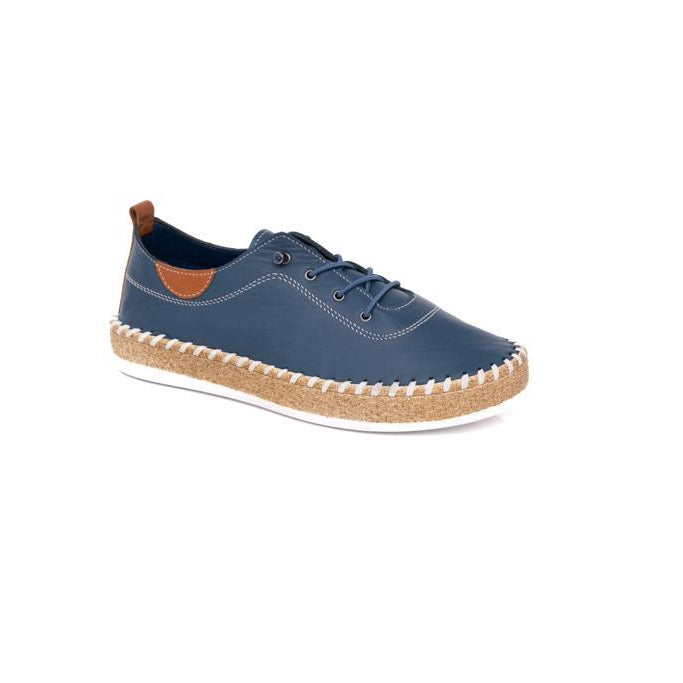 Modella Ivy Leather Plimsoll Denim